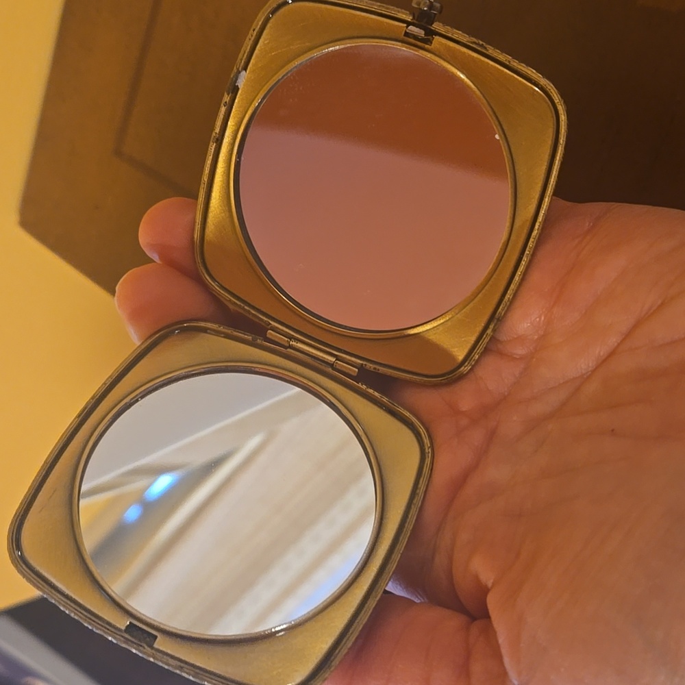 Jay Strongwater Floral and Frog Embellished Compact Mirror - Picture 4 of 7